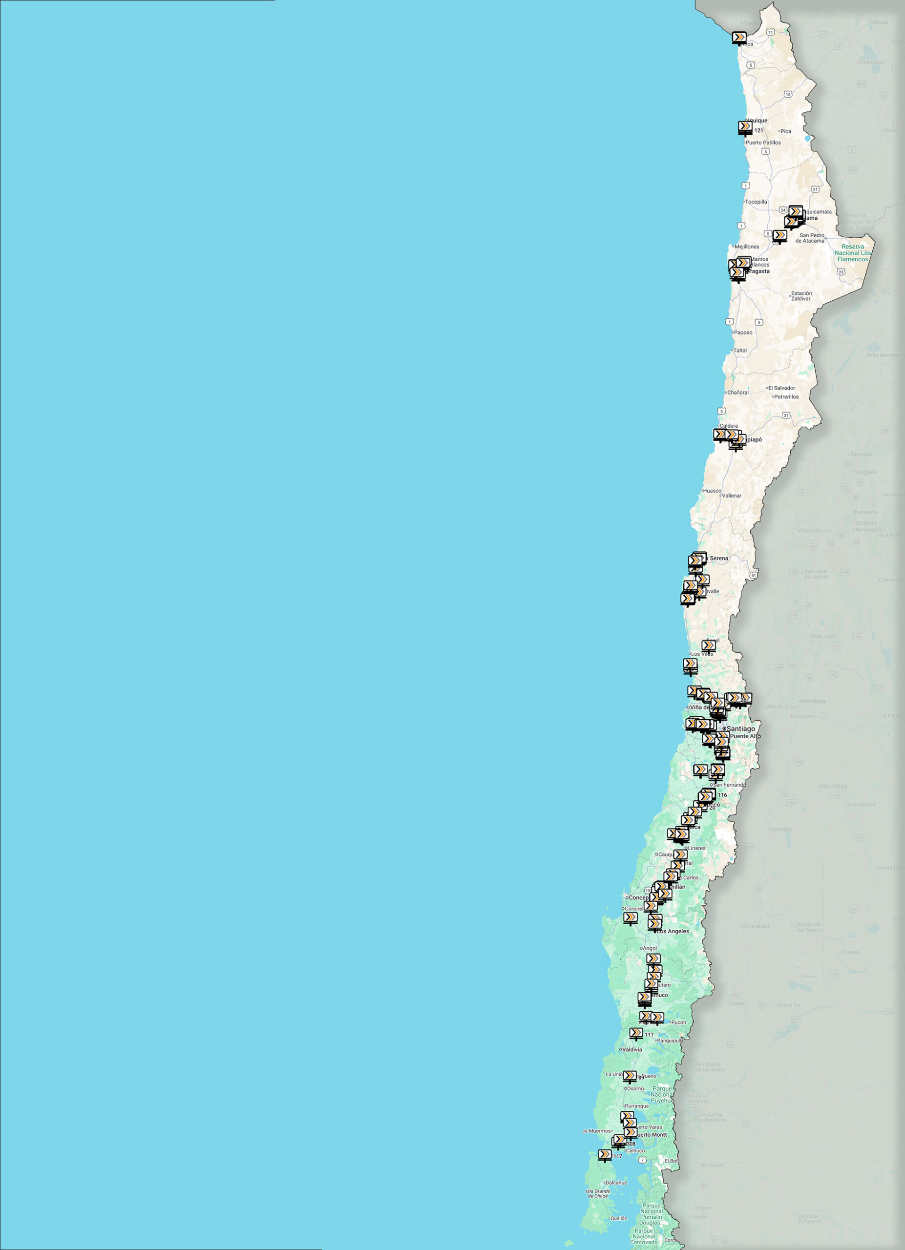 mapa de letreros